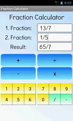 Fraction Calculator android App screenshot 2